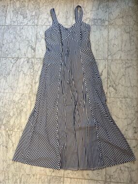 Jessica Simpson Navy and White Striped Maxi Dress